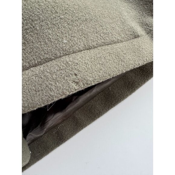 LOVE MOSCHINO Olive Green Felted Wool Car Coat, Size 2 - Picture 11 of 15